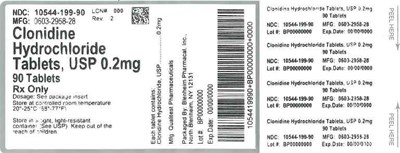 Label (Label Clonidine HCl Tabs 0 2mg Bpi(10544 199 90) Qualitest(0603 2958 28) Rev2)